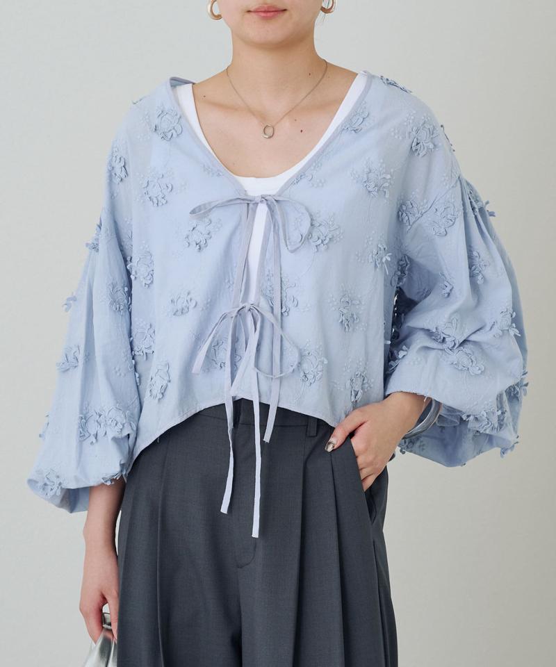 crinkle 3D embroidery bolero
