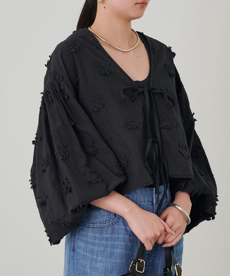 crinkle 3D embroidery bolero