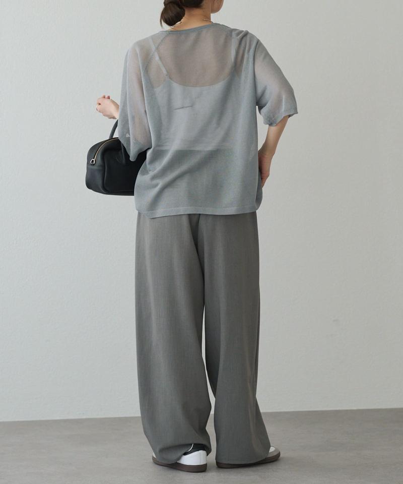 ツータックウエストゴムストレッチパンツ