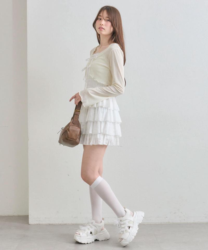 【SETアイテム】シャーリングキャミワンピとボレロのセット