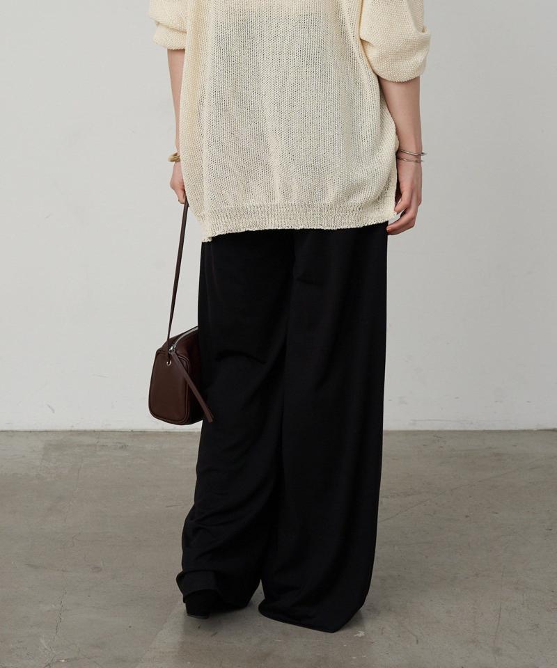 《３サイズ展開》ハイウエストタックワイドパンツ