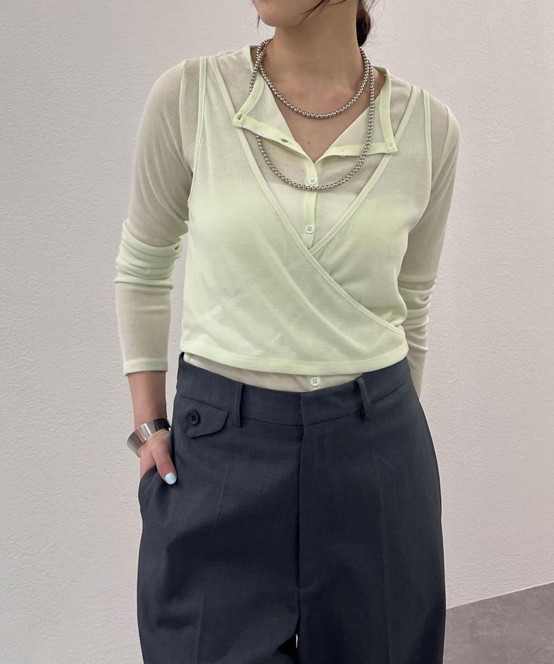 《大人のレイヤードスタイル》レイヤードカットソー