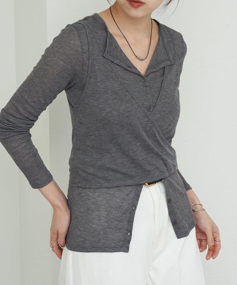 《新色登場》《大人のレイヤードスタイル》レイヤードカットソー