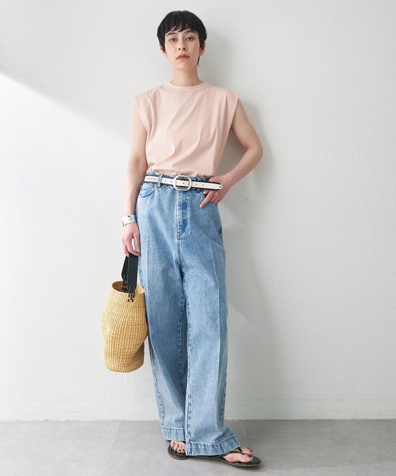 センタープレスデニムパンツ