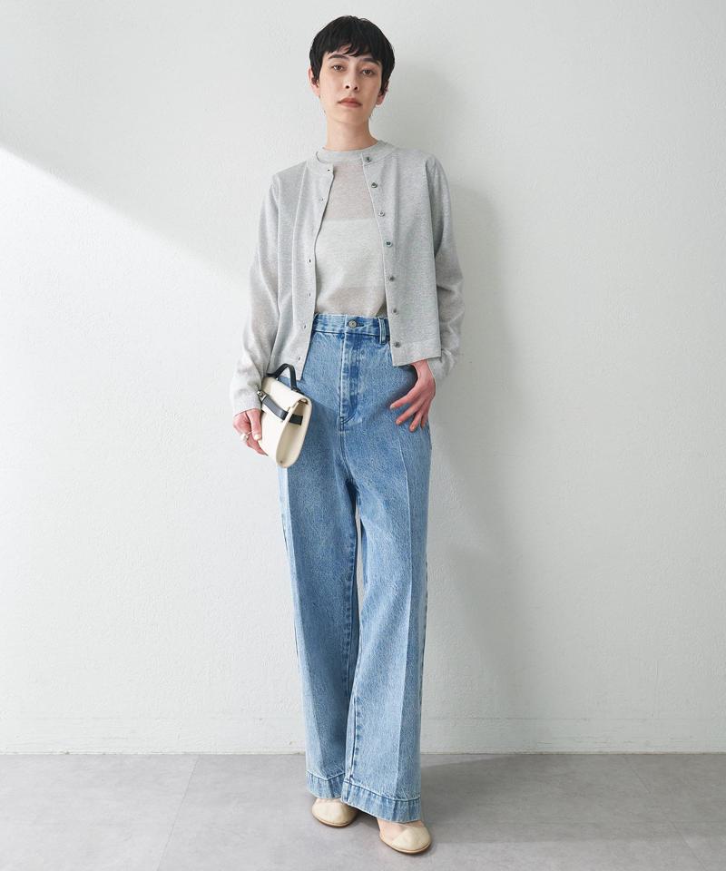 センタープレスデニムパンツ