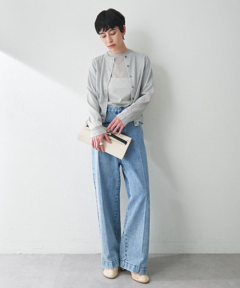 センタープレスデニムパンツ