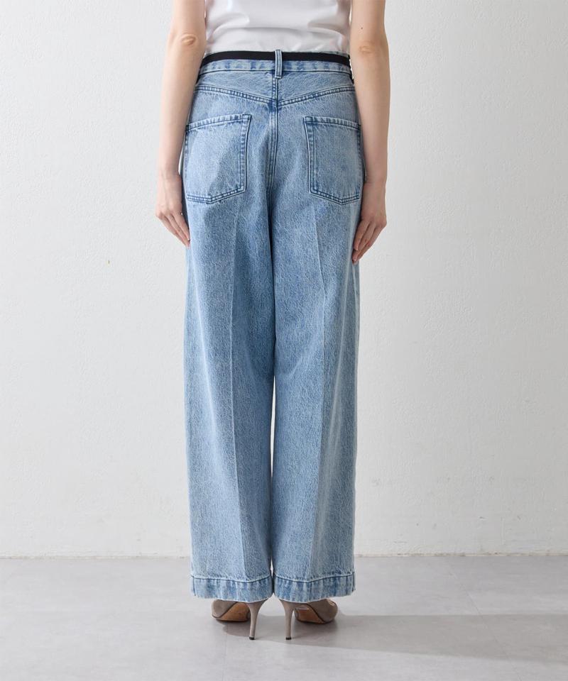 センタープレスデニムパンツ