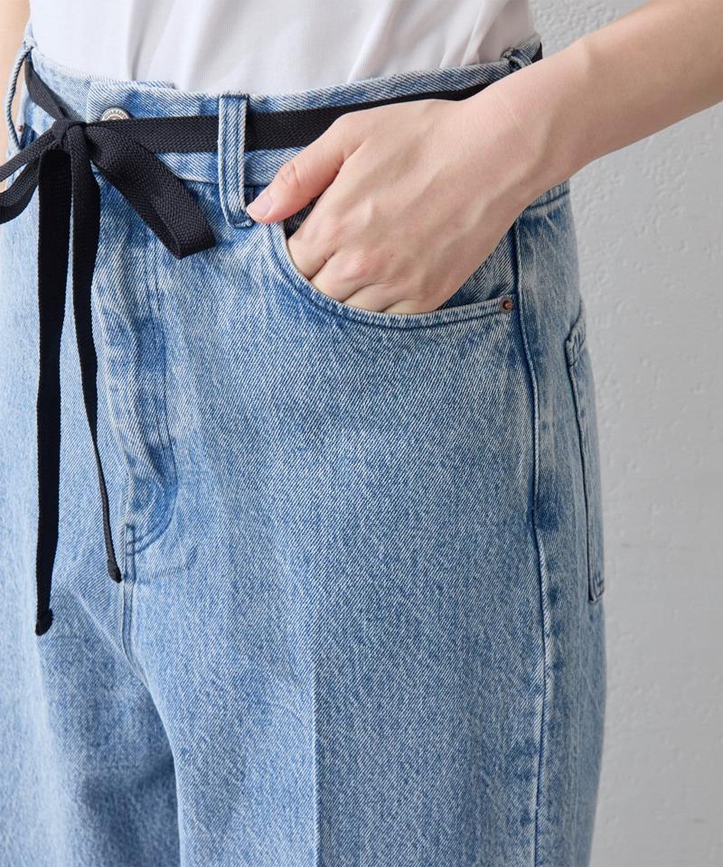 センタープレスデニムパンツ