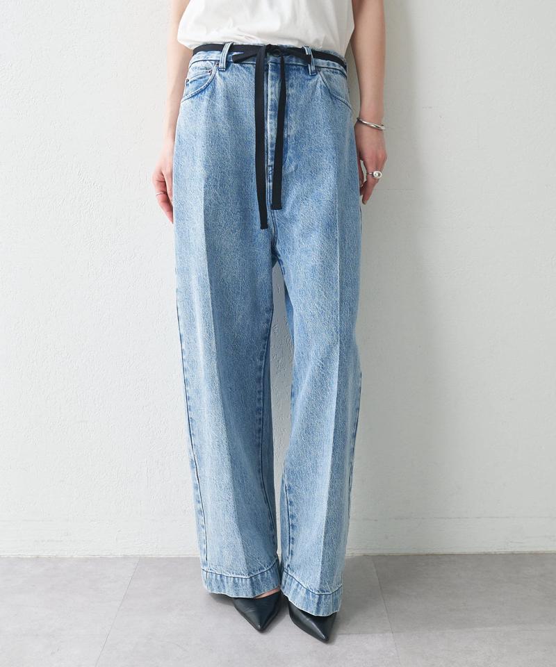 センタープレスデニムパンツ