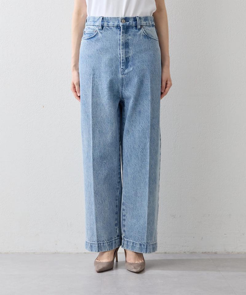 センタープレスデニムパンツ