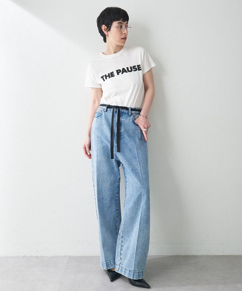センタープレスデニムパンツ
