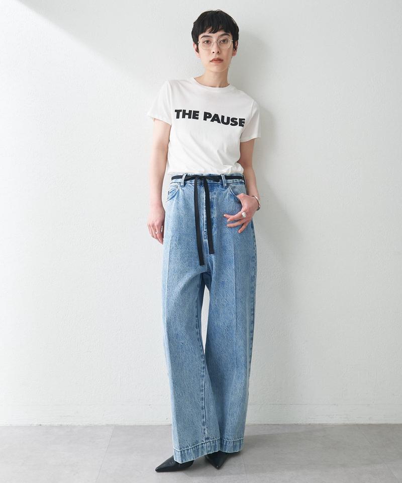 センタープレスデニムパンツ
