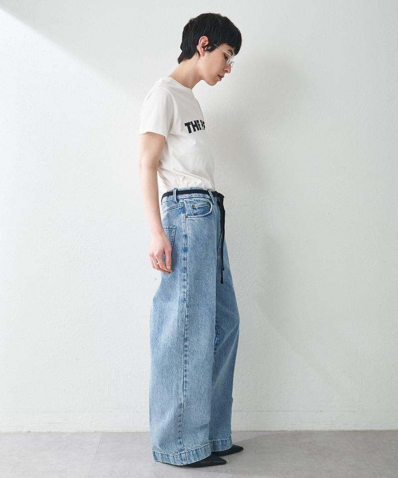 センタープレスデニムパンツ