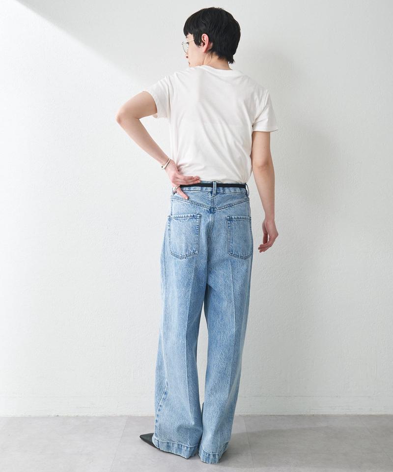センタープレスデニムパンツ