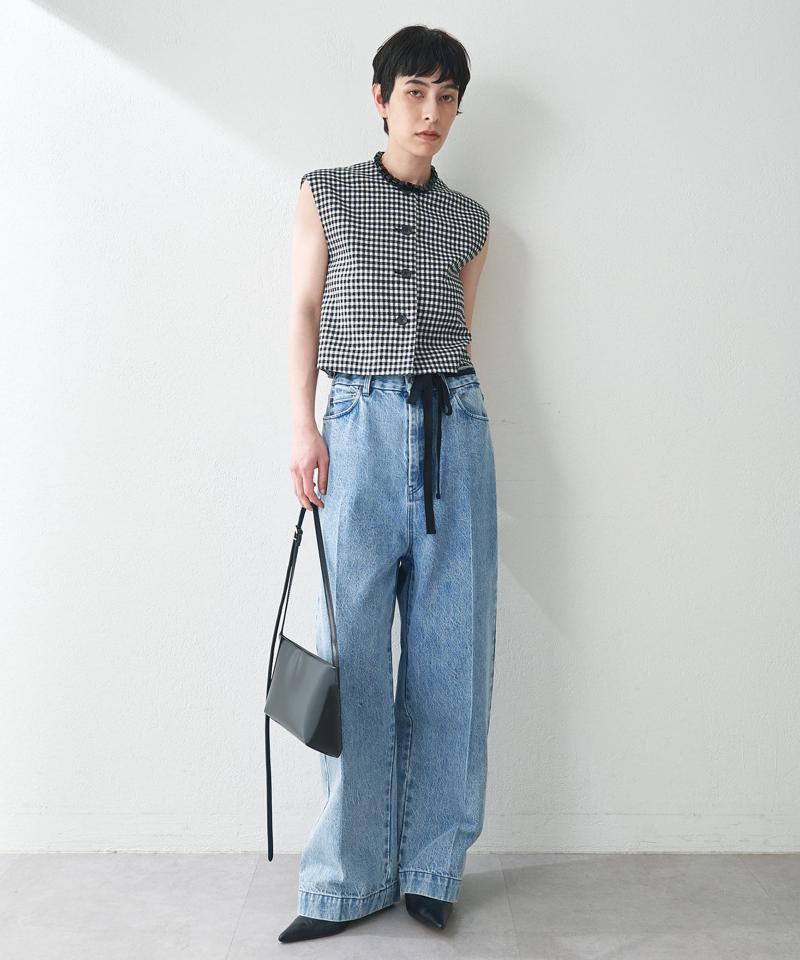 センタープレスデニムパンツ