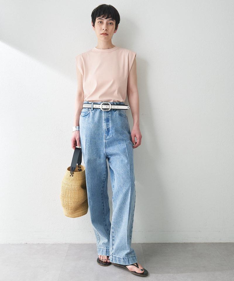 センタープレスデニムパンツ