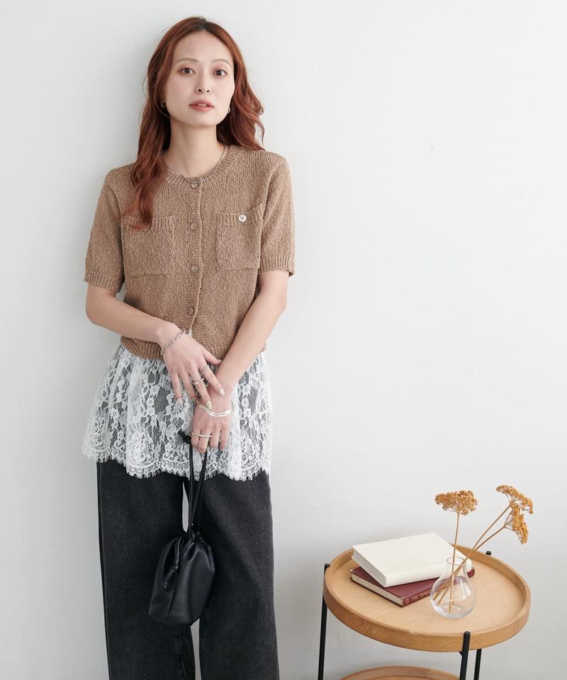 【WEB限定】ポケット付き半袖カーディガン