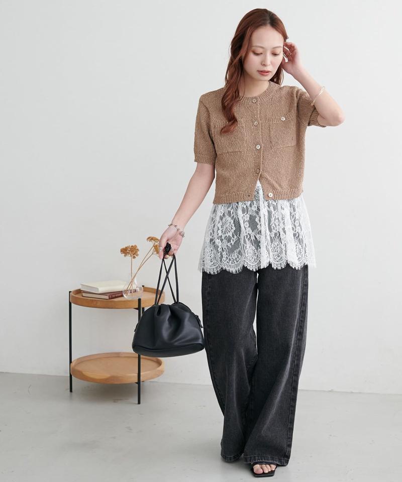 【WEB限定】ポケット付き半袖カーディガン