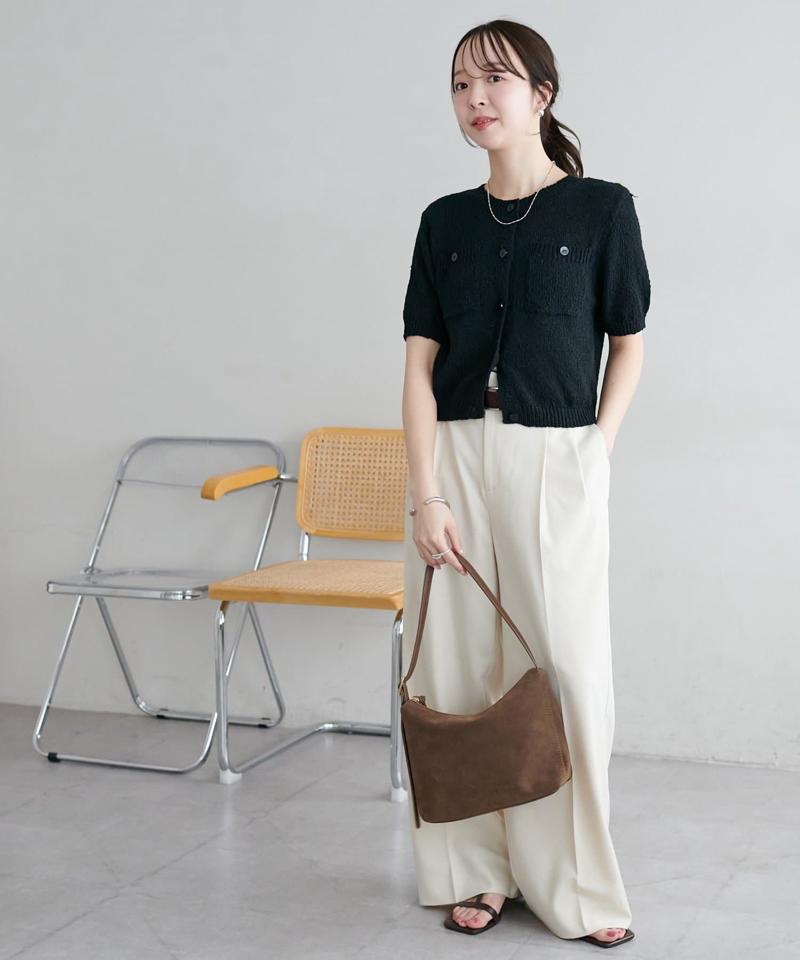 【WEB限定】ポケット付き半袖カーディガン