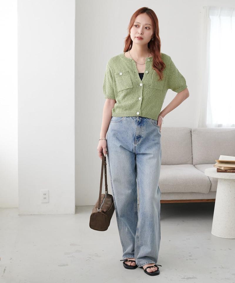 【WEB限定】ポケット付き半袖カーディガン