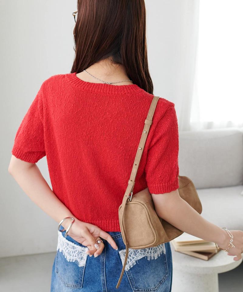 【WEB限定】ポケット付き半袖カーディガン