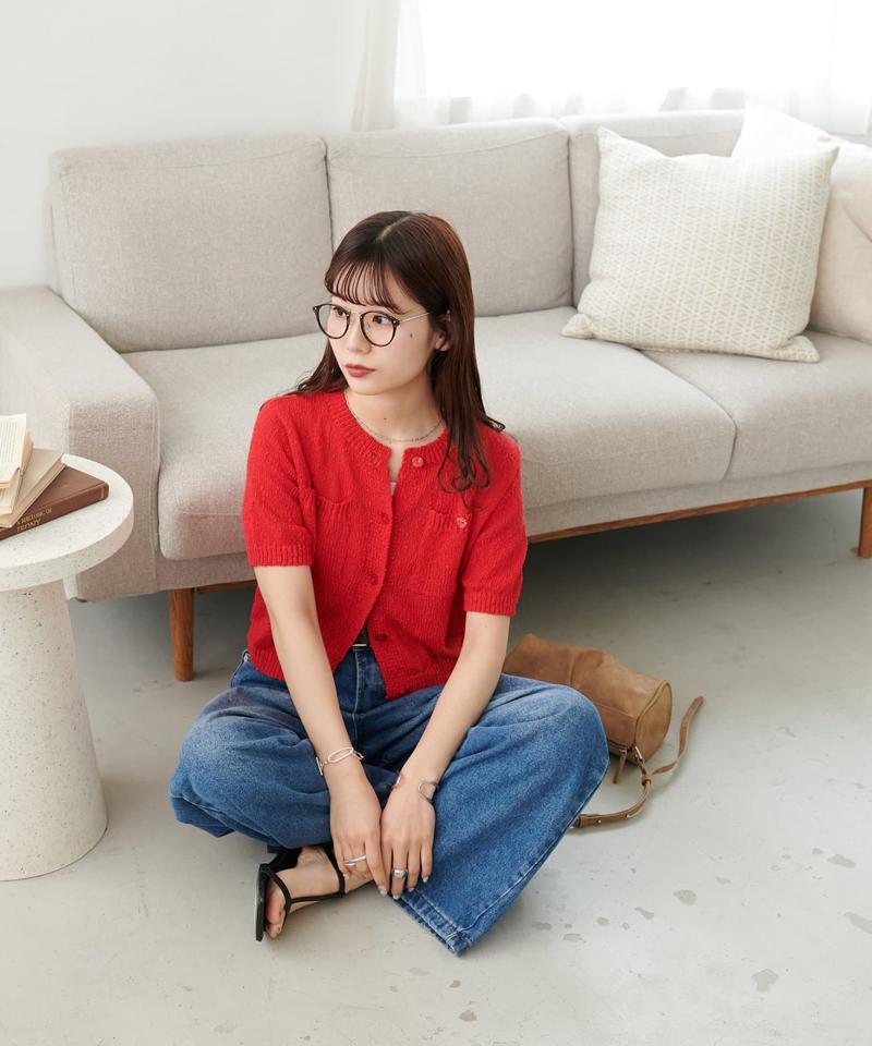 【WEB限定】ポケット付き半袖カーディガン