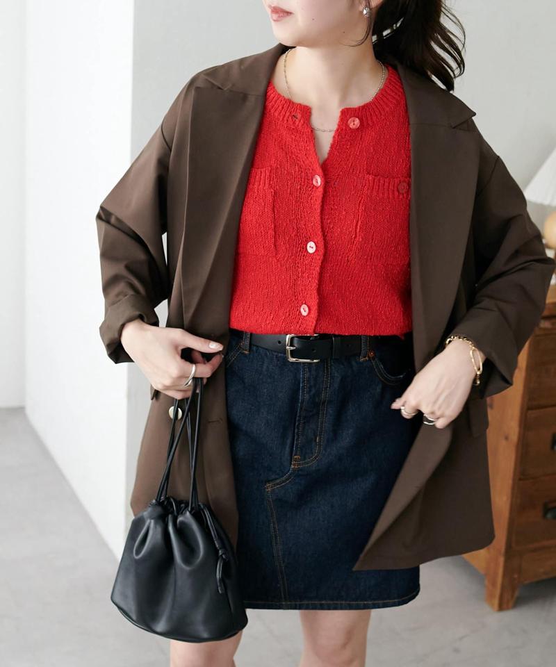 【WEB限定】ポケット付き半袖カーディガン