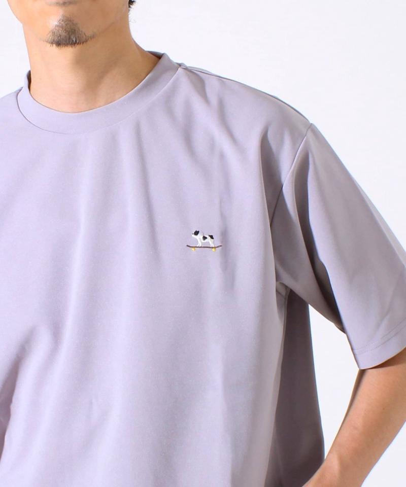 【GLOSTER/グロスター】フレンチブルドッグ刺繍 カットジョーゼットTシャツ