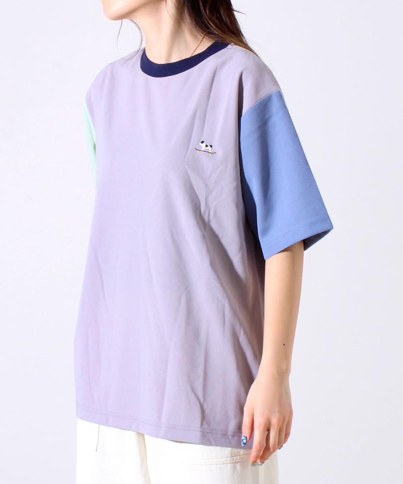 【GLOSTER/グロスター】フレンチブルドッグ刺繍 カットジョーゼットTシャツ