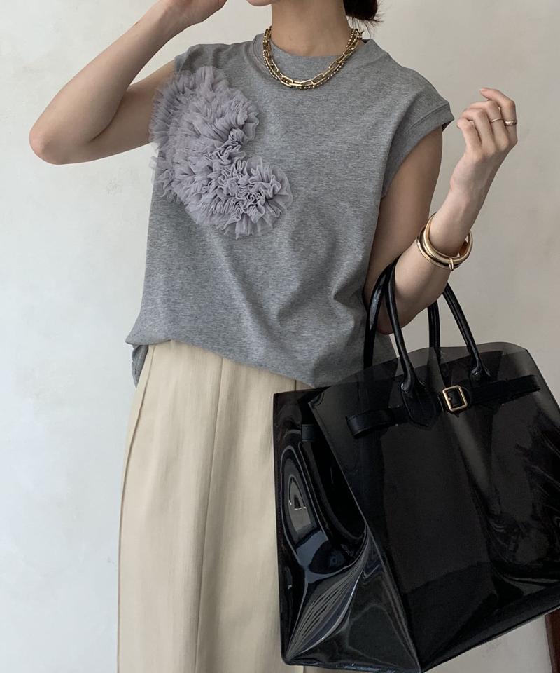 3DチュールモチーフTEE