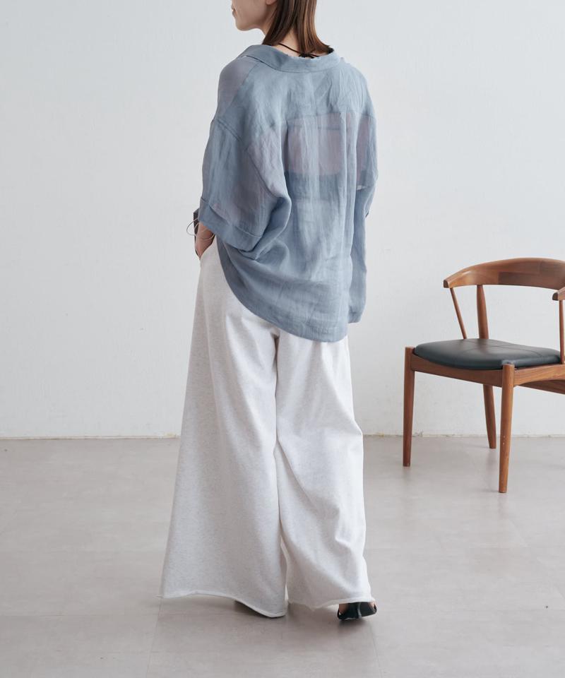 シアーリネンハーフスリーブシャツ