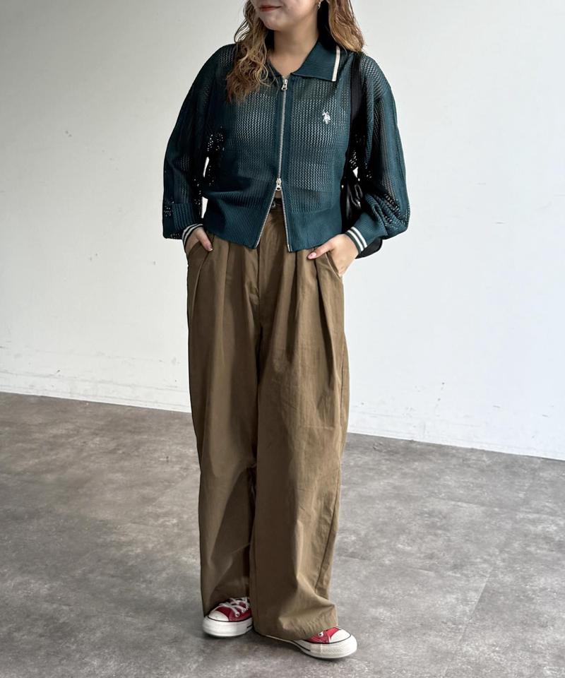 【U.S. POLO ASSN.】襟付きメッシュカーディガン