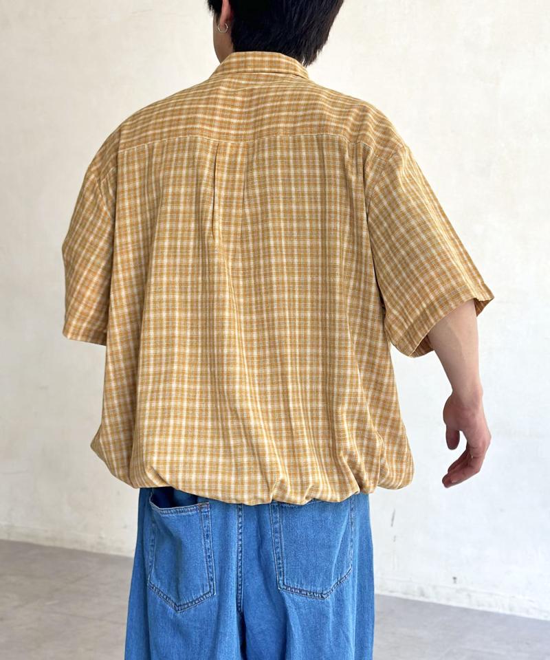 半袖チェックフィッシングシャツ