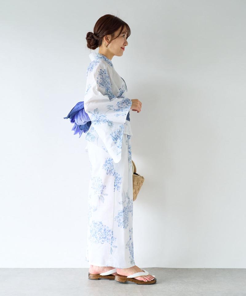 【mikiセレクト】夕涼みの柴陽花/浴衣と帯2点セット