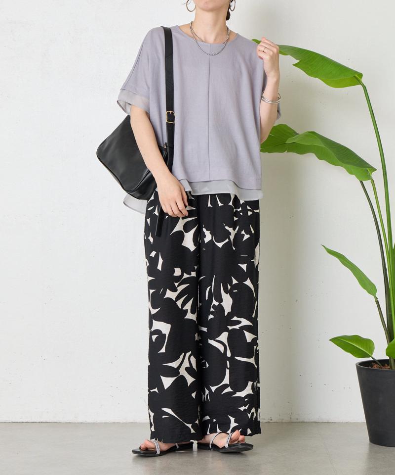 シフォンレイヤードカットソー