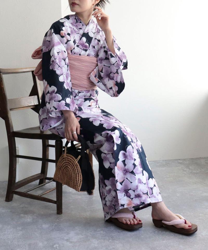 【WEB限定/全3色】花柄浴衣2点セット