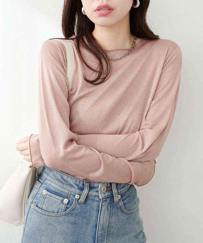 【natural couture】ラメシアーシンプルロンＴ
