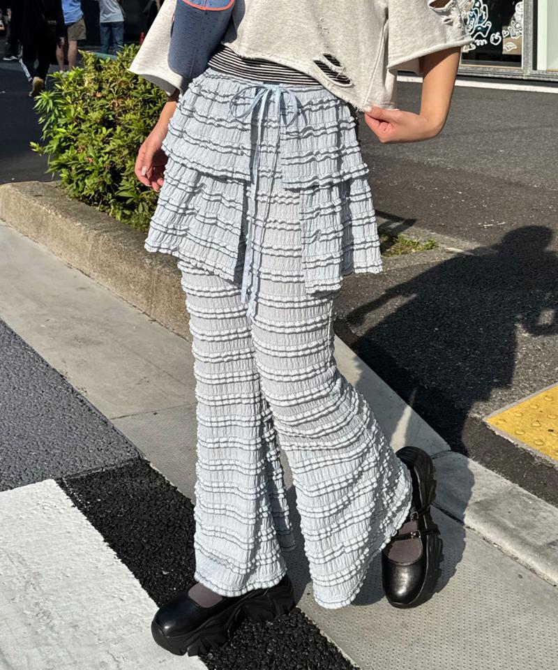 巻きスカートSETフリルフレアパンツ