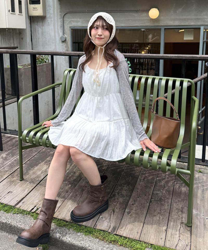 クロップドリボンカーデ