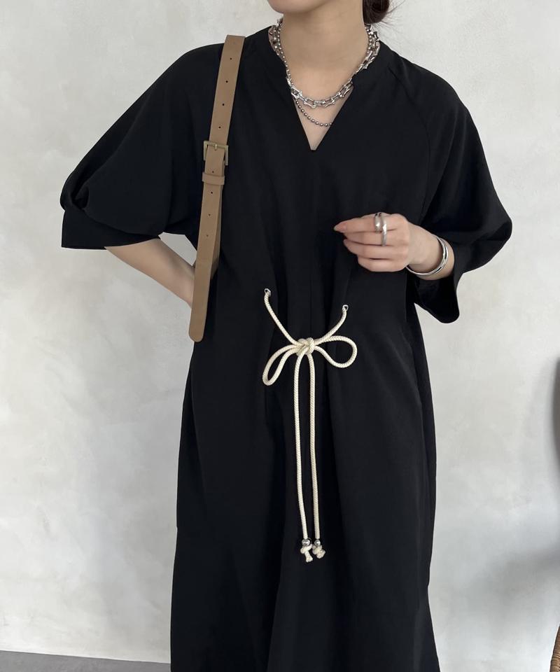 【WEB限定】ロープベルトリネンライクワンピース