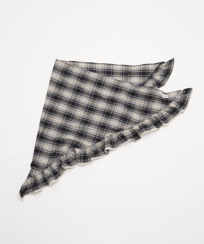 【ドット/チェック】マルチWAYフリルビッグスカーフ