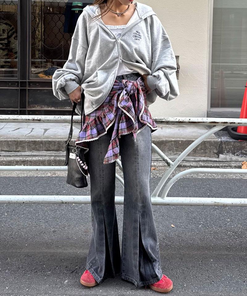 【ドット/チェック】マルチWAYフリルビッグスカーフ