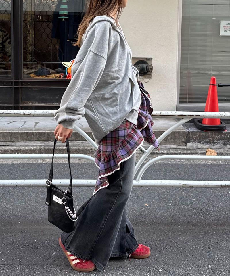 【ドット/チェック】マルチWAYフリルビッグスカーフ