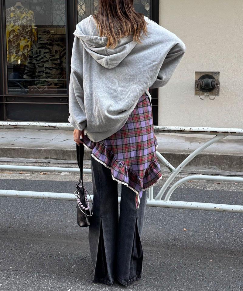 【ドット/チェック】マルチWAYフリルビッグスカーフ