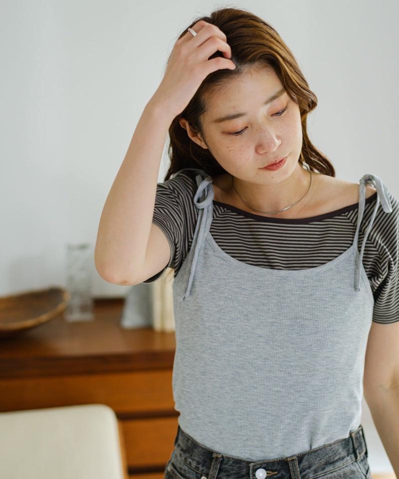 【セットアイテム】ボーダーTEE×キャミSET