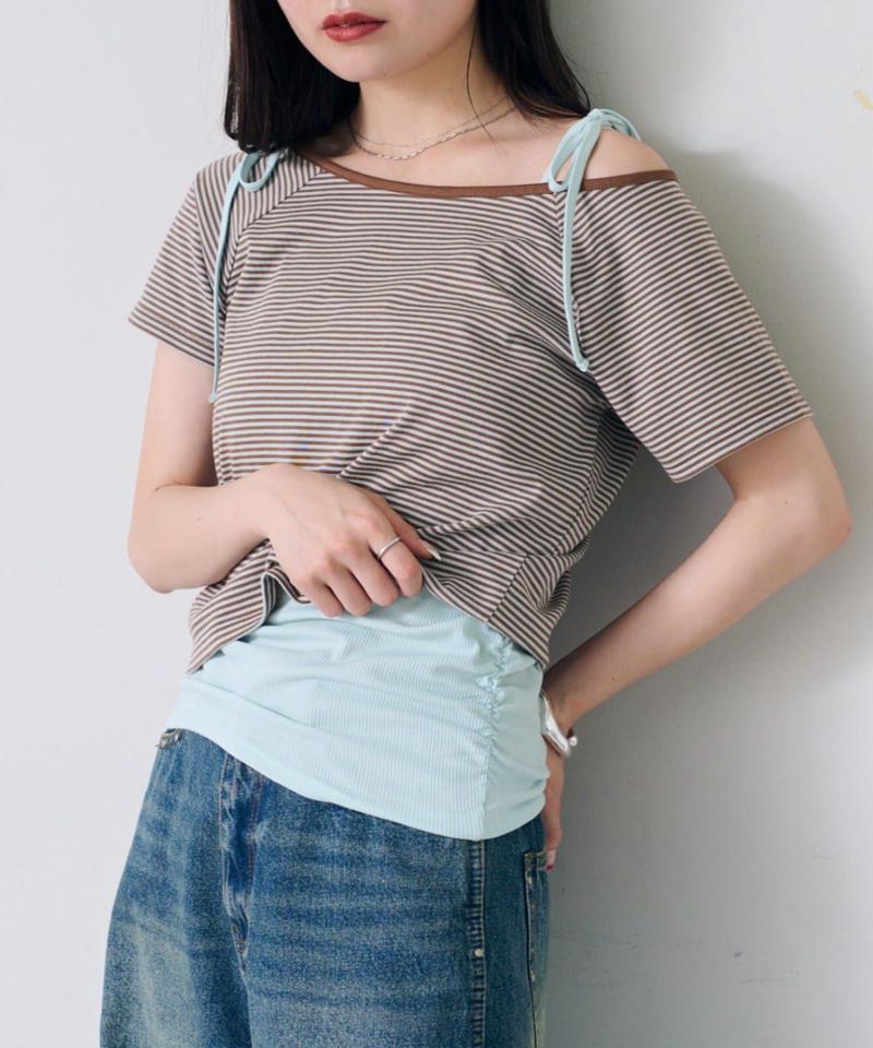 【セットアイテム】ボーダーTEE×キャミSET