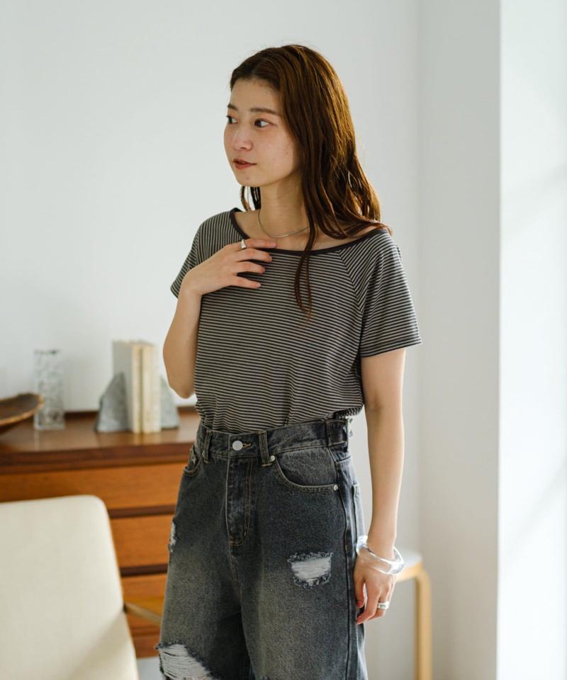 【セットアイテム】ボーダーTEE×キャミSET