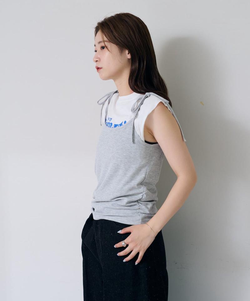 【セットアイテム】ボーダーTEE×キャミSET