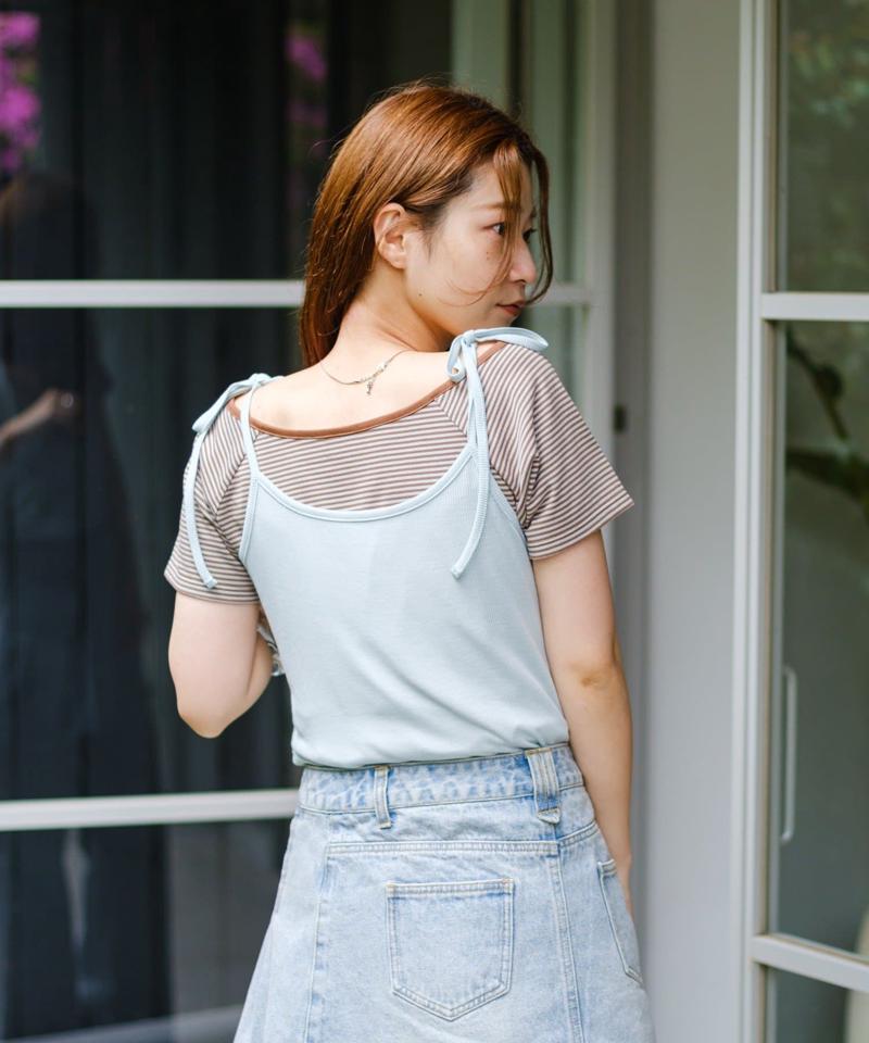 【セットアイテム】ボーダーTEE×キャミSET