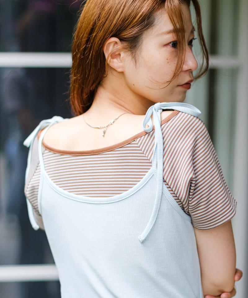 【セットアイテム】ボーダーTEE×キャミSET